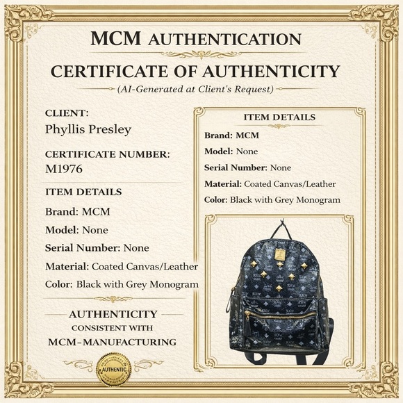 MCM Studded Backpack, Coated Canvas Leather, One Size - Picture 3 of 17